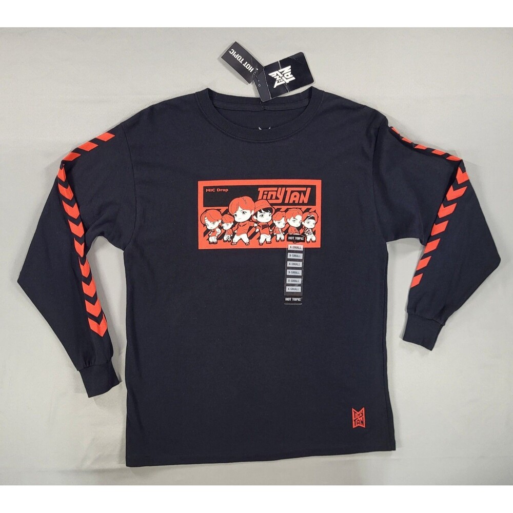 Official BTS TinyTAN Mic Drop Long Sleeve Shirt Hot Topic Size XS NWT